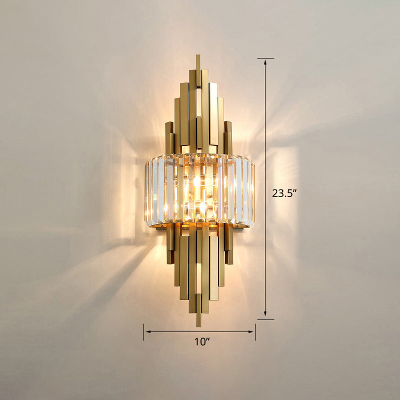 Brass Sticks Wand SCONCE LICHTING POSTMODERN 2-LICHT CRYSTAL WANDEL MOUT LICHTBRIJKING