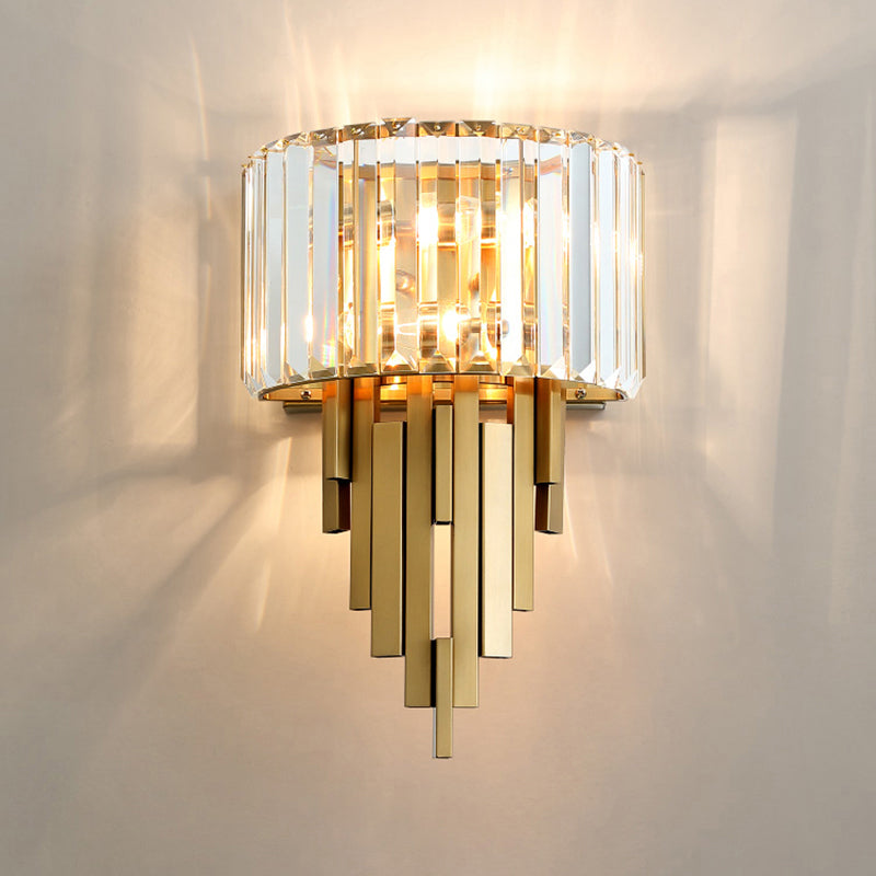 Brass Sticks Wand SCONCE LICHTING POSTMODERN 2-LICHT CRYSTAL WANDEL MOUT LICHTBRIJKING