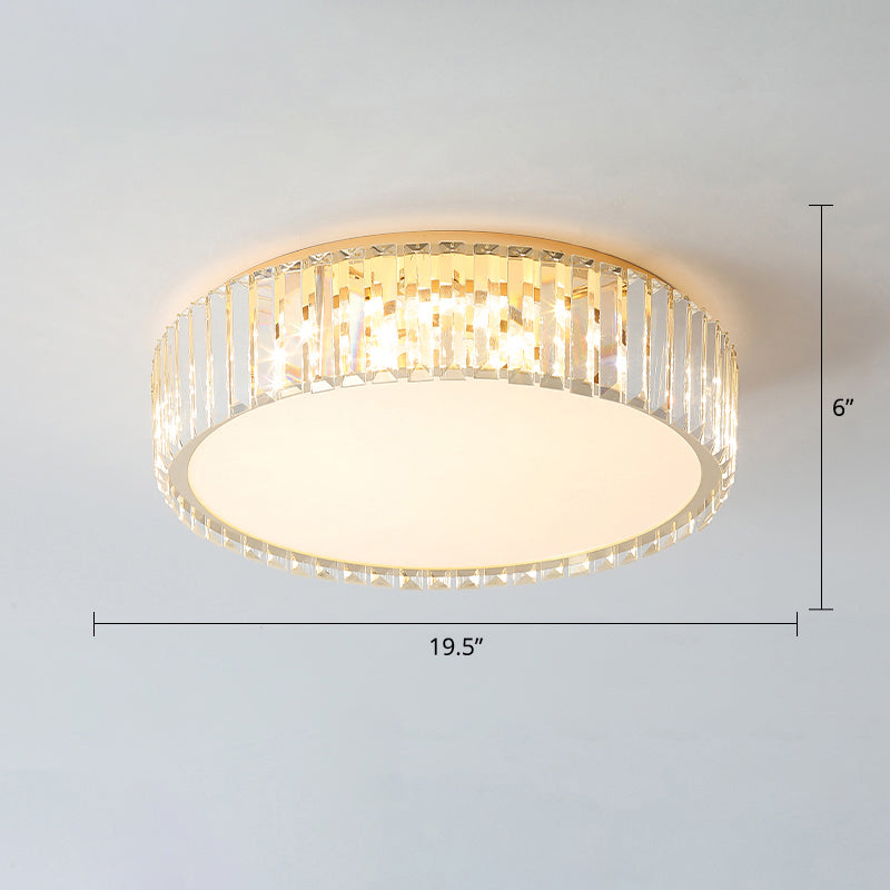 Champagne Geometric Shape Flushmount Light Simple Style Crystal LED Flush Ceiling Light