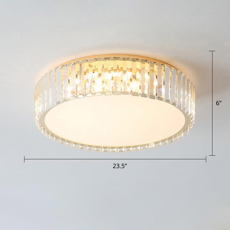 Champagne Geometric Shape Flushmount Light Simple Style Crystal LED Flush Ceiling Light