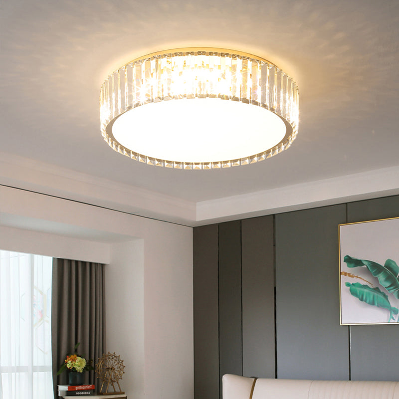 Champagne Geometric Shape Flushmount Light Simple Style Crystal LED Flush Ceiling Light