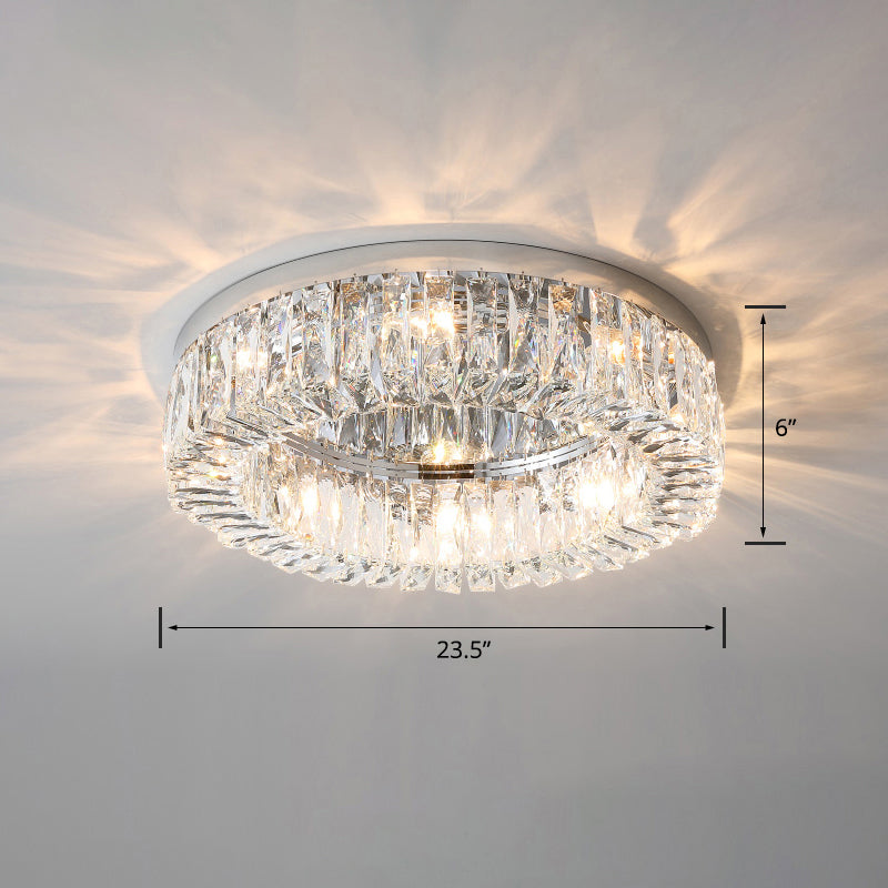 Beveled Cut Crystal Ring Flush Light Halterung Einfache Style Flush Mount Ceiling Light für Schlafzimmer