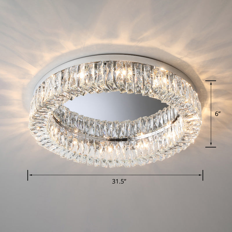 Beveled Cut Crystal Ring Flush Light Halterung Einfache Style Flush Mount Ceiling Light für Schlafzimmer