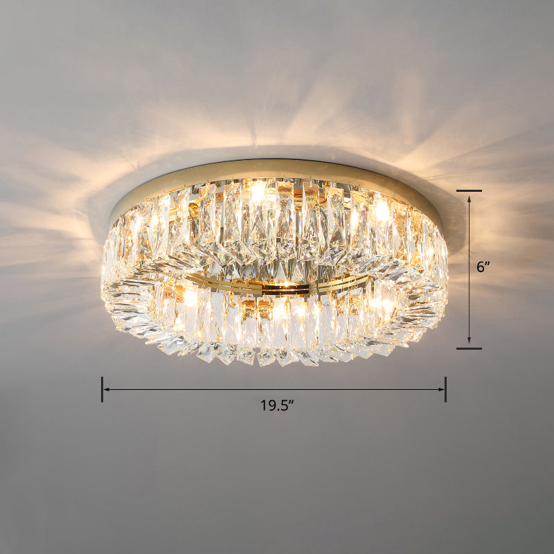 Beveled Cut Crystal Ring Flush Light Halterung Einfache Style Flush Mount Ceiling Light für Schlafzimmer