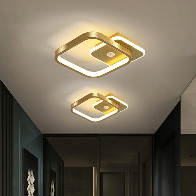 Geometric Shaped LED Ceiling Light Minimalism Metal Corridor Flush Mount Lighting Fixture