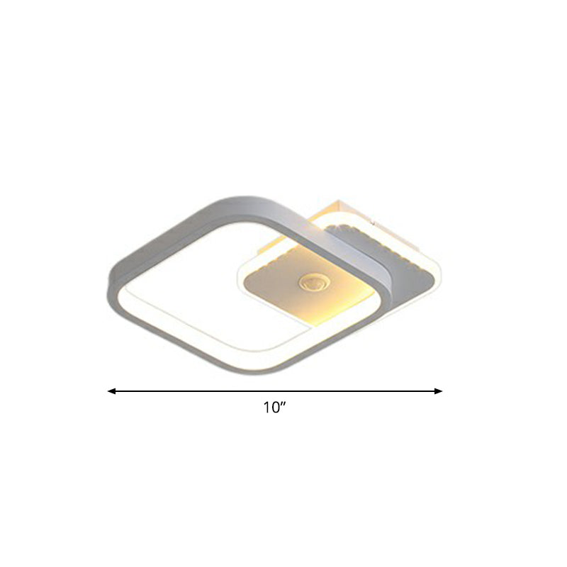 Geometric Shaped LED Ceiling Light Minimalism Metal Corridor Flush Mount Lighting Fixture