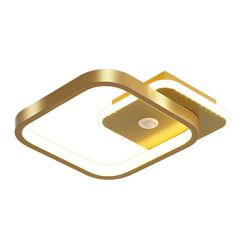 Geometric Shaped LED Ceiling Light Minimalism Metal Corridor Flush Mount Lighting Fixture