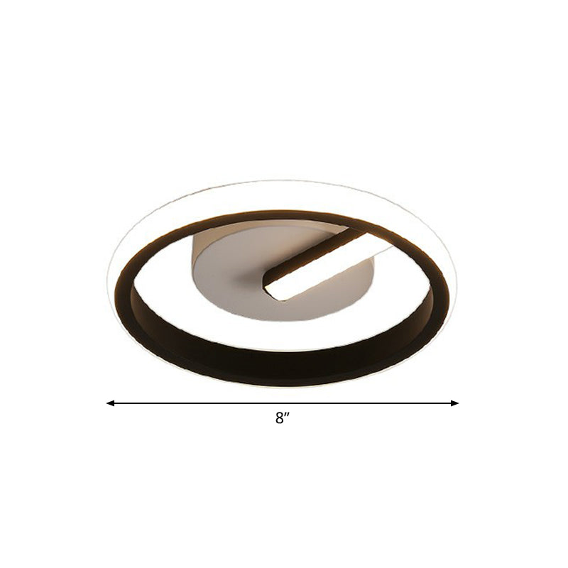 Kleine Foyer-Deckenleuchte aus Metall, minimalistische LED-Einbauleuchte in Schwarz