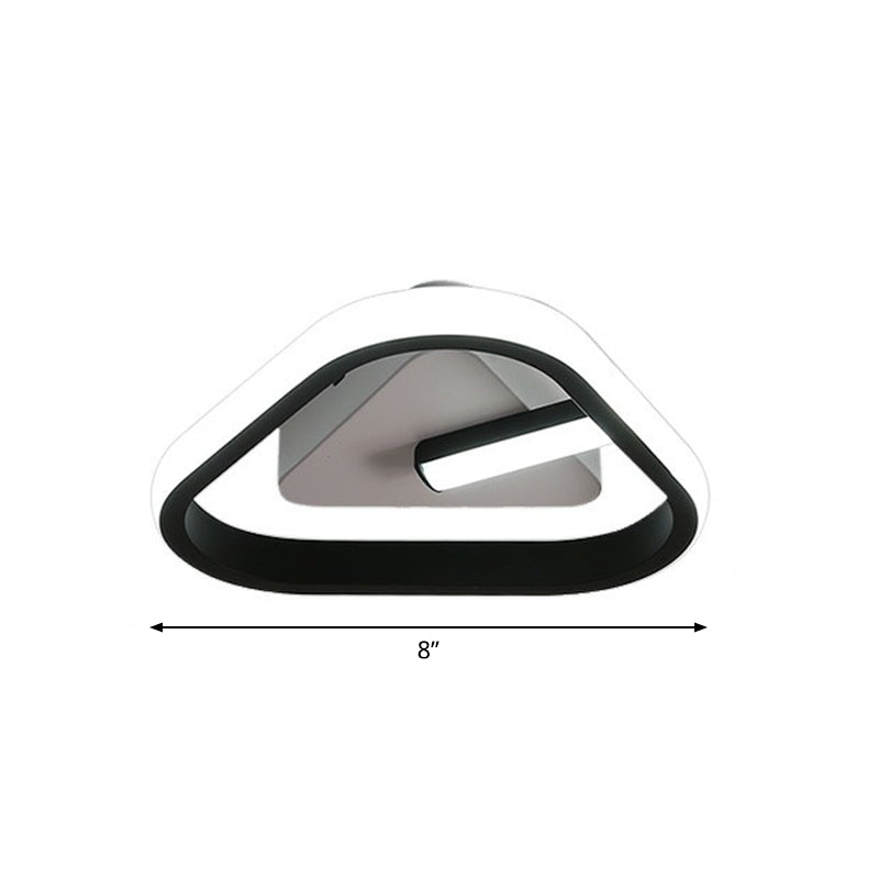 Small Foyer Ceiling Mount Light Fixture Metal Minimalistic LED Flush Mount in Black