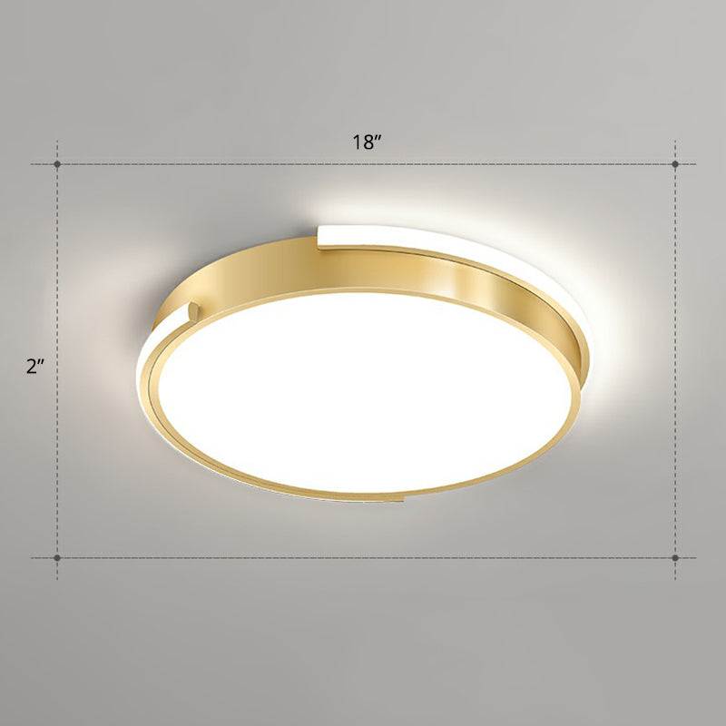 Metallisch Geometrische Form Deckenleuchte Minimalistisch Gebürstetes Gold LED Bündig Montieren Licht