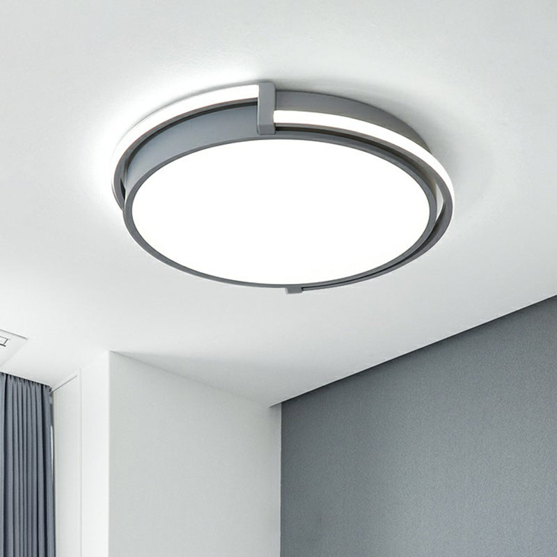 Nordic Circle LED Flush Mount Fixture Metal Corridor Ceiling Mount Light with Acrylic Diffuser
