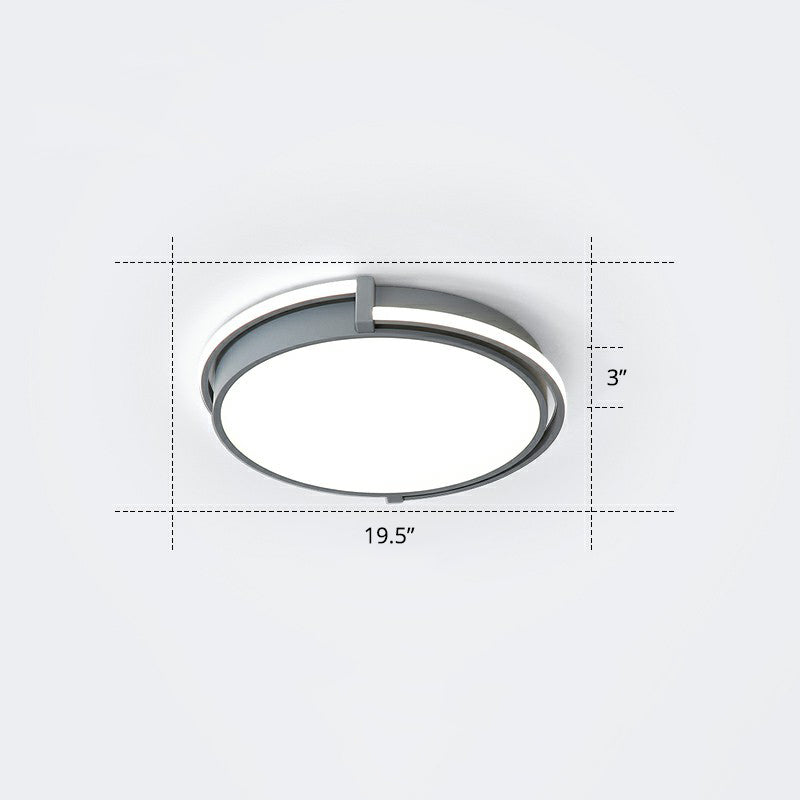 Nordic Circle LED Flush Mount Fixture Metal Corridor Ceiling Mount Light with Acrylic Diffuser
