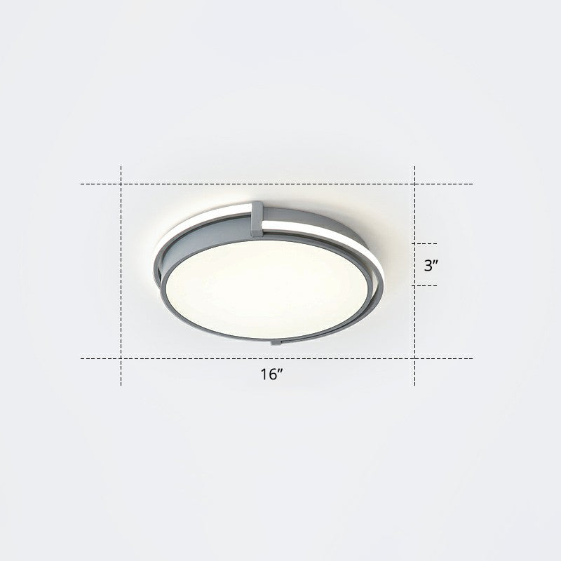 Nordic Circle LED Flush Mount Fixture Metal Corridor Ceiling Mount Light with Acrylic Diffuser