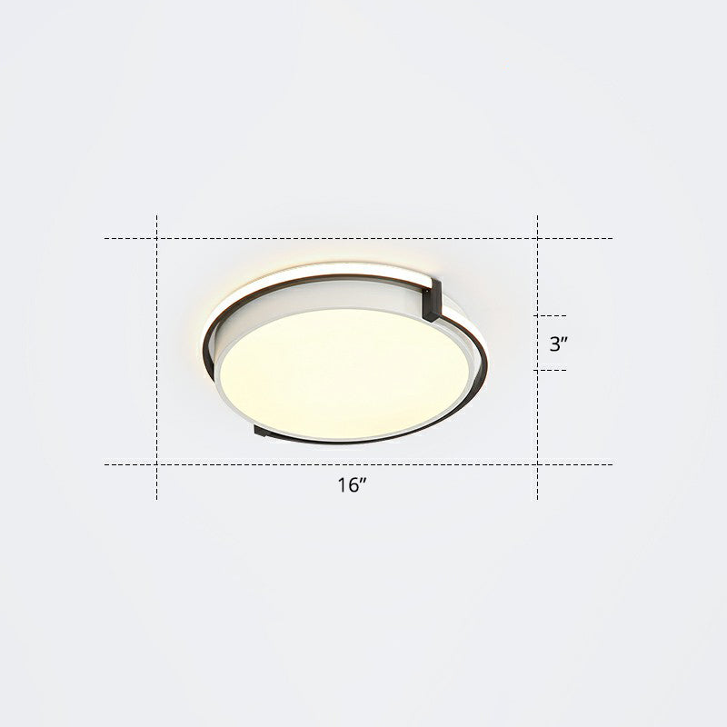 Nordic Circle LED Flush Mount Fixture Metal Corridor Ceiling Mount Light with Acrylic Diffuser