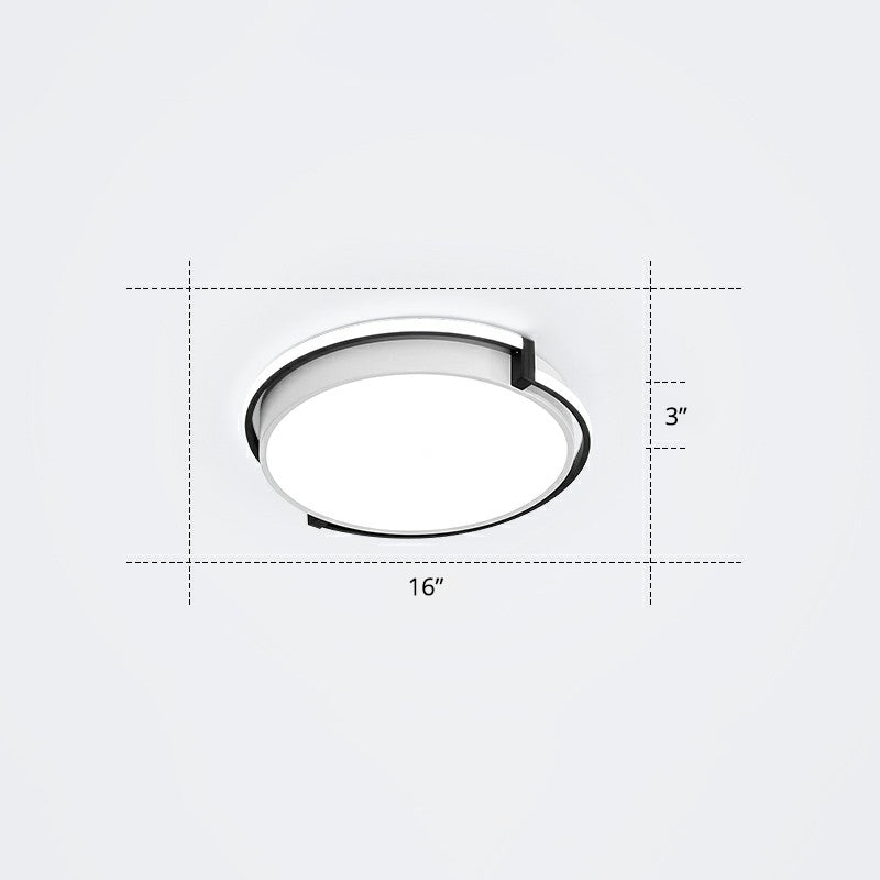 Nordic Circle LED Flush Mount Fixture Metal Corridor Ceiling Mount Light with Acrylic Diffuser