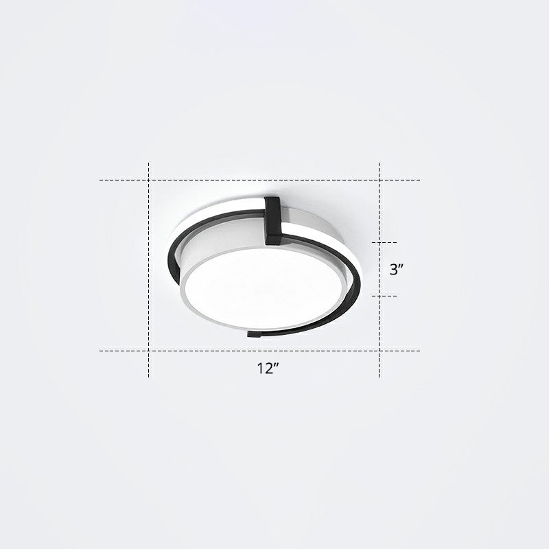 Nordic Circle LED Flush Mount Fixture Metal Corridor Ceiling Mount Light with Acrylic Diffuser