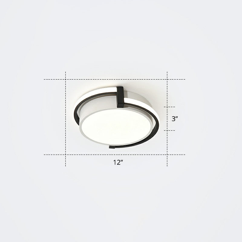 Nordic Circle LED Flush Mount Fixture Metal Corridor Ceiling Mount Light with Acrylic Diffuser
