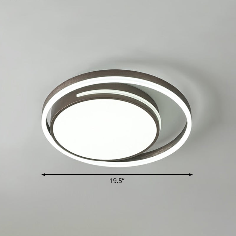 Nordic Round Ceiling Flush Mount Light Metal Corridor LED Flush Mount Lamp in White