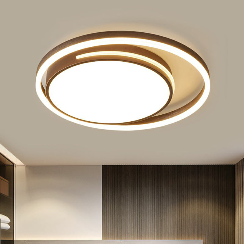 Nordic Round Ceiling Flush Mount Light Metal Corridor LED Flush Mount Lamp in White