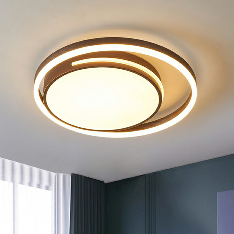 Nordic Round Ceiling Flush Mount Light Metal Corridor LED Flush Mount Lamp in White