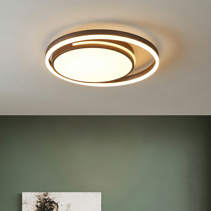 Nordic Round Ceiling Flush Mount Light Metal Corridor LED Flush Mount Lamp in White