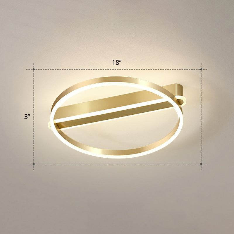 Gold o Flush Mount Halterung Minimalismus Metall LED Flush Mount Ceiling Light for Bedroom