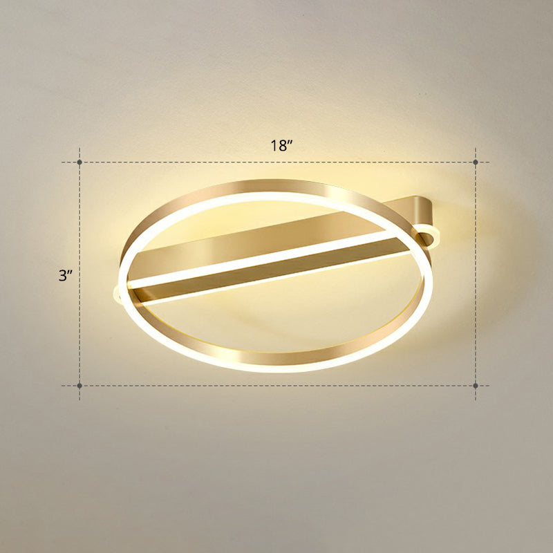 Gold o Flush Mount Halterung Minimalismus Metall LED Flush Mount Ceiling Light for Bedroom