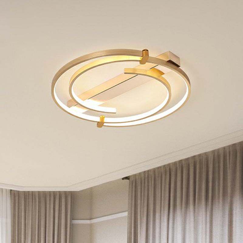 Gold Loop Ceiling Flush Light Simple Style Metal LED Flush Mount Lighting Fixture for Bedroom