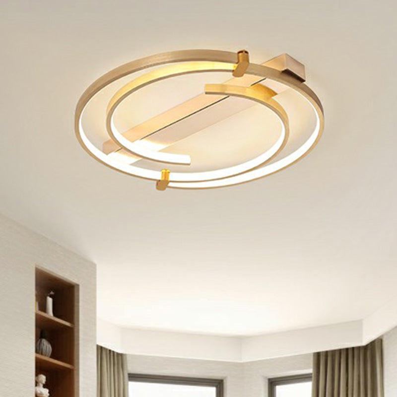 Gold Loop Ceiling Flush Light Simple Style Metal LED Flush Mount Lighting Fixture for Bedroom