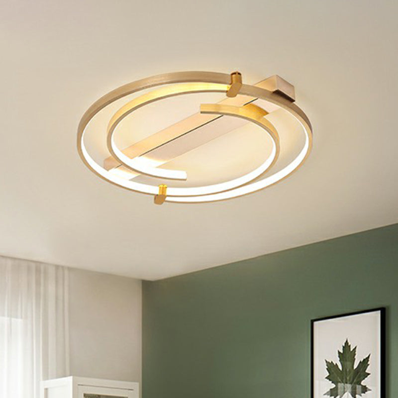 Gold Loop Ceiling Flush Light Simple Style Metal LED Flush Mount Lighting Fixture for Bedroom