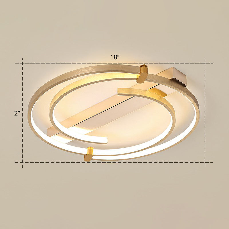 Gold Loop Ceiling Flush Light Simple Style Metal LED Flush Mount Lighting Fixture for Bedroom