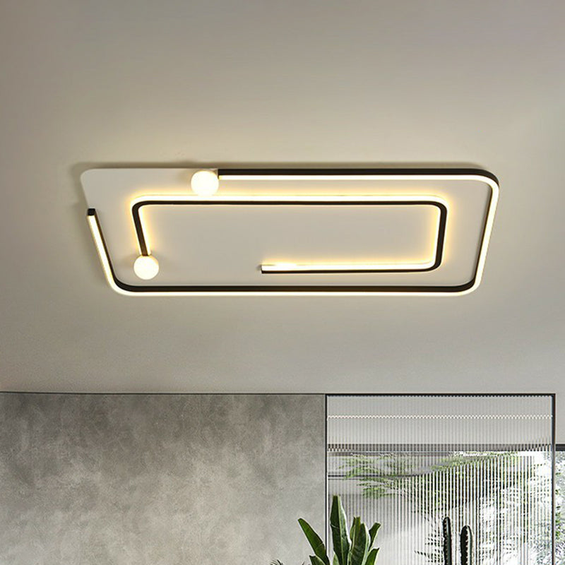 Geometrische slaapkamer LED-inbouwlamp Acryl minimalistische inbouwplafondlamp in zwart