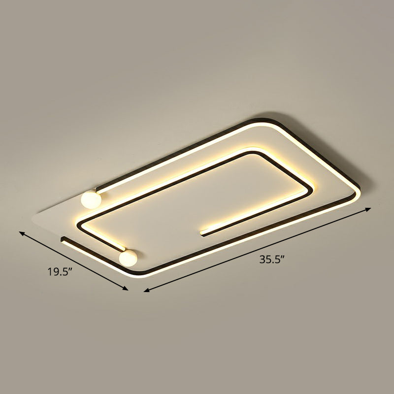 Geometrische slaapkamer LED-inbouwlamp Acryl minimalistische inbouwplafondlamp in zwart