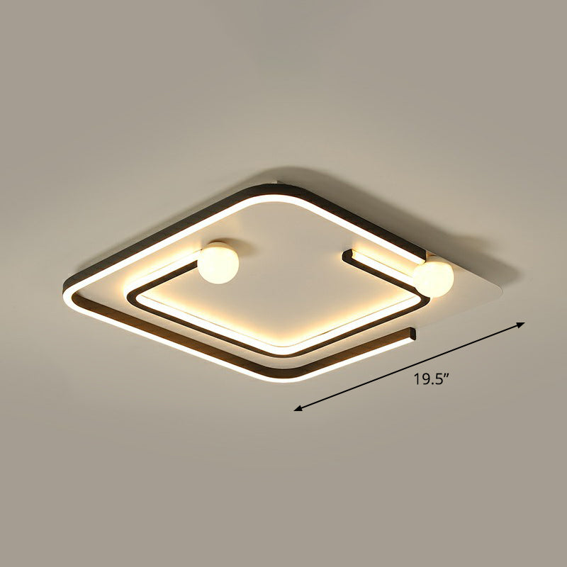 Geometrische slaapkamer LED-inbouwlamp Acryl minimalistische inbouwplafondlamp in zwart