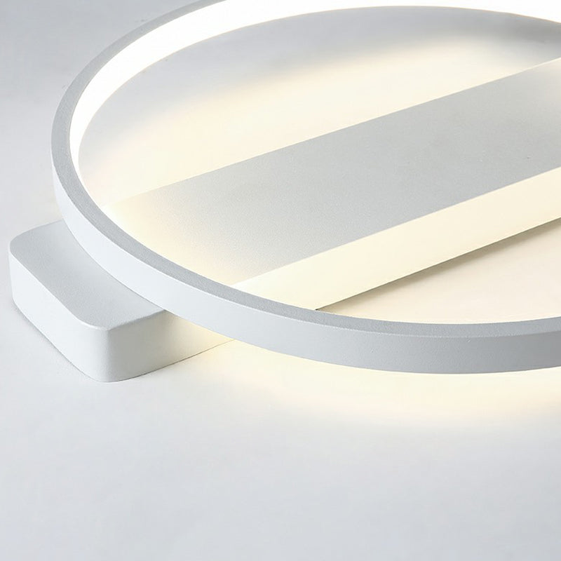 Minimalistic Geometric Led Flush Mount Light Fixture Acrylic Bedroom Ceiling Light in White