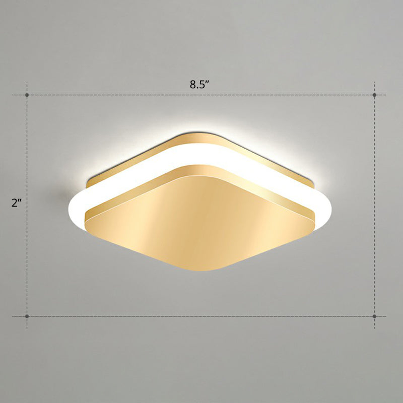 Geometrische foyer inbouwverlichting Acryl eenvoudige stijl LED-plafondmontagelamp in goud