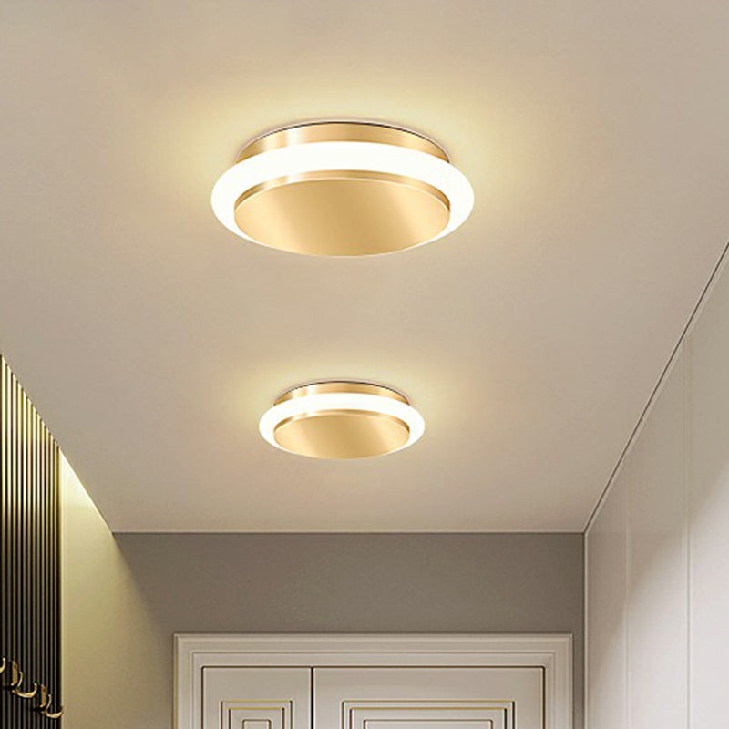 Geometrische foyer inbouwverlichting Acryl eenvoudige stijl LED-plafondmontagelamp in goud
