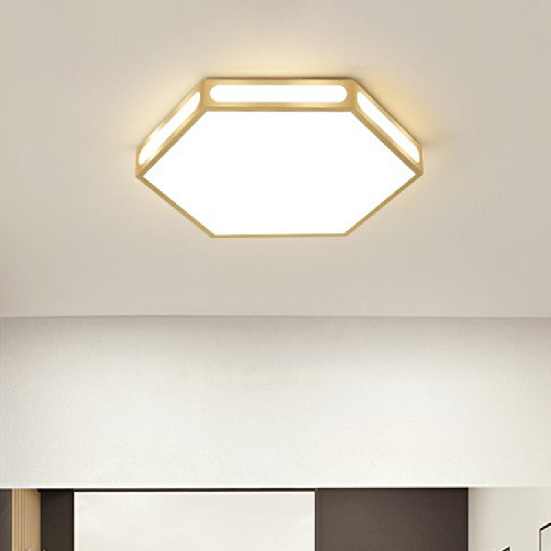 Gouden zeshoek led-inbouw moderne acryl plafondlamp voor slaapkamer
