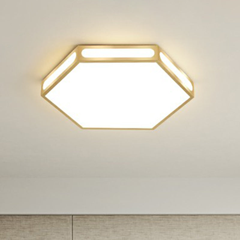 Gouden zeshoek led-inbouw moderne acryl plafondlamp voor slaapkamer