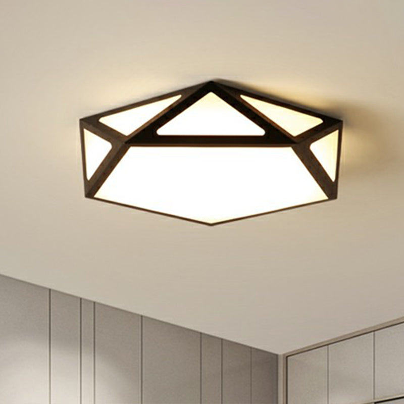 Slaapkamer plafondmontage verlichting moderne zwarte inbouw met geometrische acryl kap