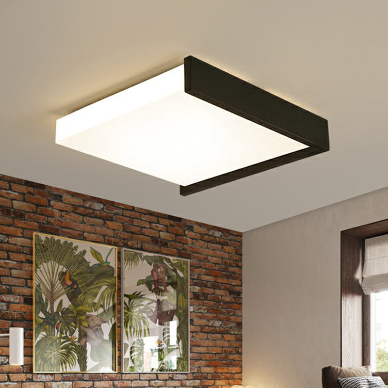 Nordic Square Led Flush Mount Deckenbefestigung Acryl Schlafzimmer Flush Licht in Schwarz und Weiß