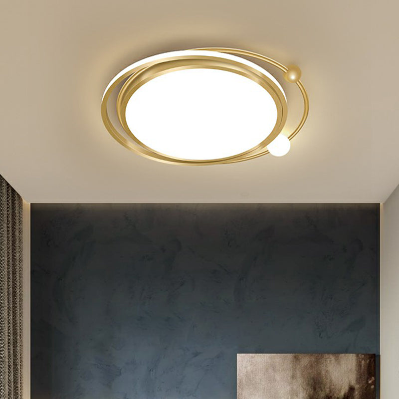 Gold Finish Ultrathin Flush Mount Fixture Contemporary LED Acryl Plafond Flush Light voor slaapkamer