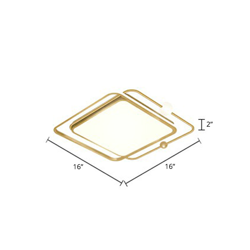 Gold Finish Ultrathin Flush Mount Fixture Contemporary LED Acryl Plafond Flush Light voor slaapkamer