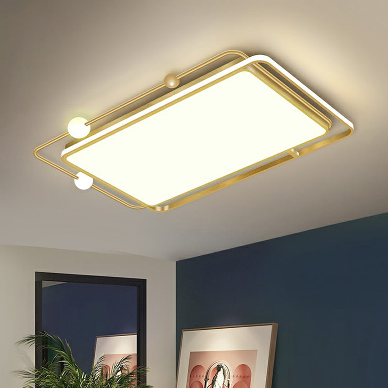 Gold Finish Ultrathin Flush Mount Fixture Contemporary LED Acryl Plafond Flush Light voor slaapkamer