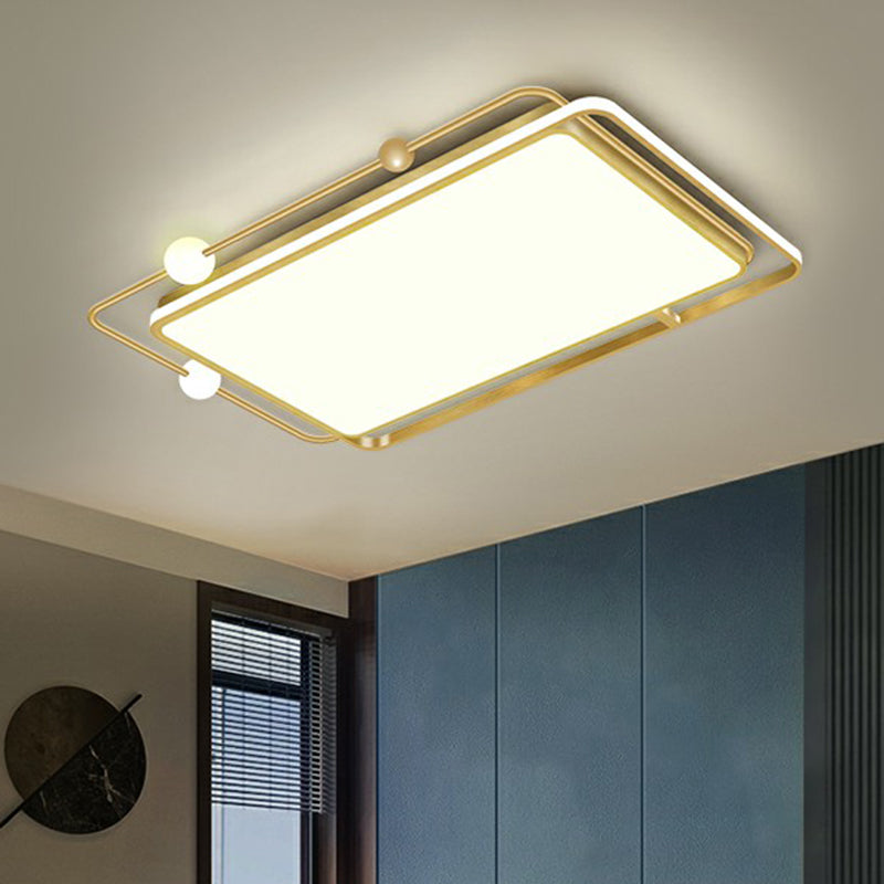 Gold Finish Ultrathin Flush Mount Fixture Contemporary LED Acryl Plafond Flush Light voor slaapkamer