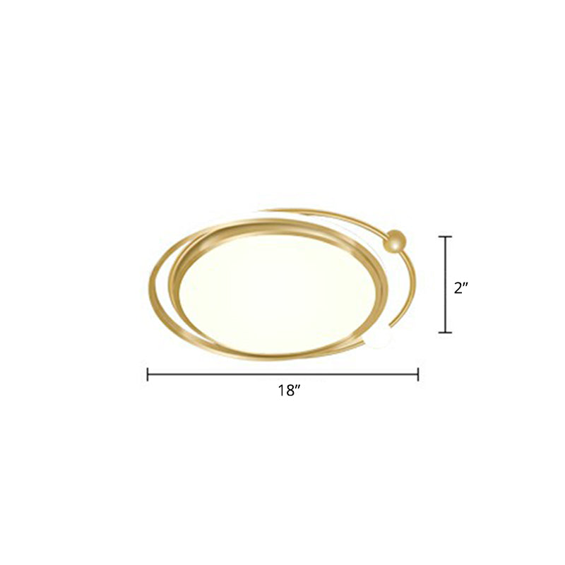 Gold Finish Ultrathin Flush Mount Fixture Contemporary LED Acryl Plafond Flush Light voor slaapkamer