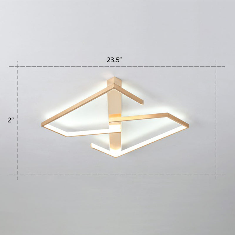 Z-ähnliche Deckenleuchte Simplicity LED-Einbauleuchte für Schlafzimmer aus Metall in Gold