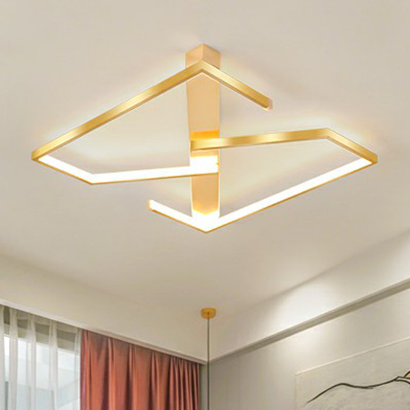 Z-ähnliche Deckenleuchte Simplicity LED-Einbauleuchte für Schlafzimmer aus Metall in Gold