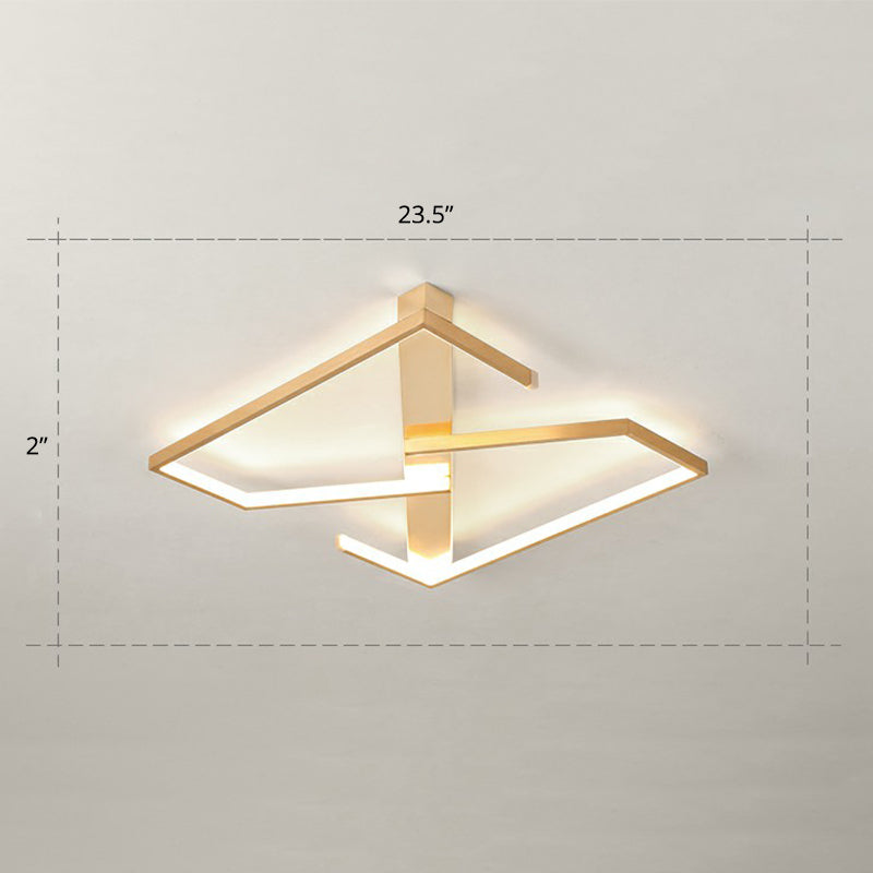 Z-ähnliche Deckenleuchte Simplicity LED-Einbauleuchte für Schlafzimmer aus Metall in Gold