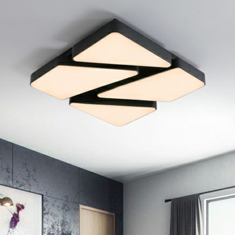 Metalen vierkante LED-plafondmontage armatuur Scandinavische stijl inbouwlamp met acryl diffuser voor slaapkamer
